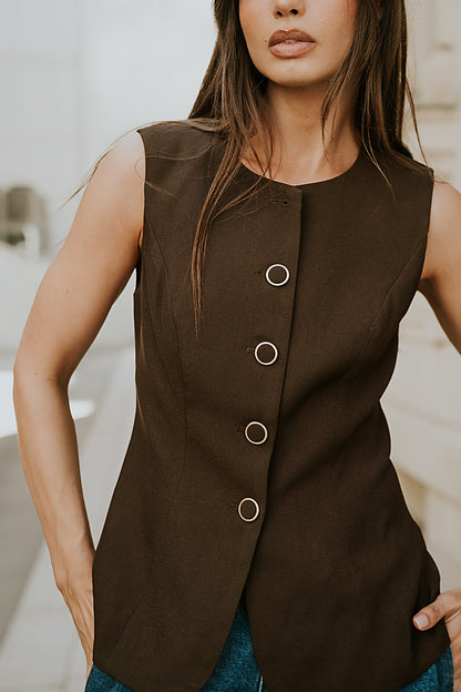 Penny Button Up Vest - FINAL SALE