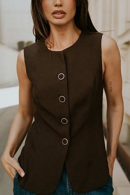 Penny Button Up Vest - FINAL SALE