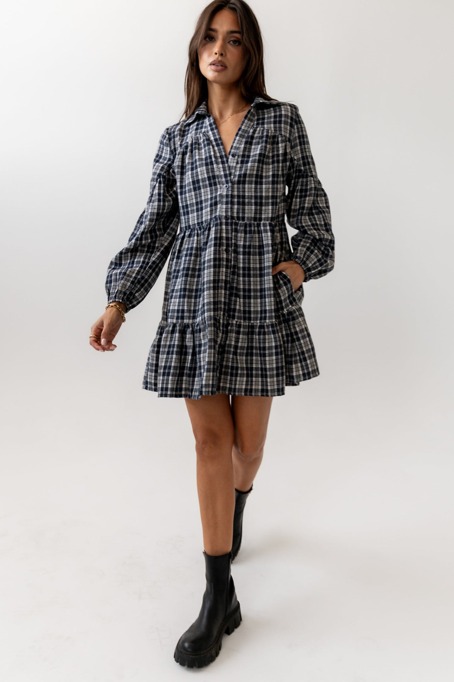 Autumn Plaid Mini Dress - FINAL SALE