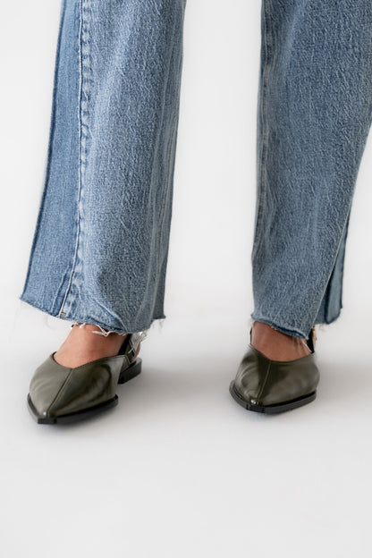 Steve Madden Shay Slingback Flats in Olive