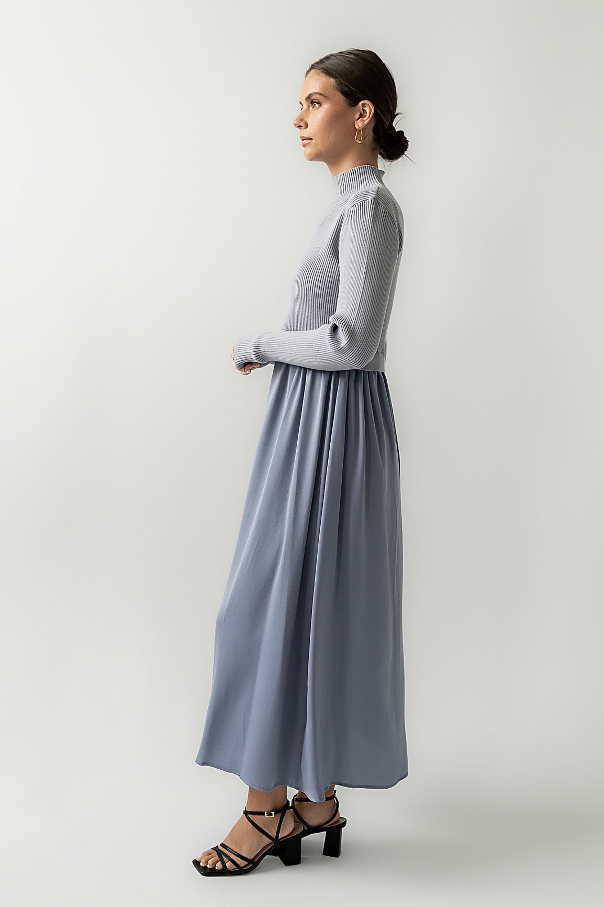 Zeda Midi Dress in Blue - FINAL SALE