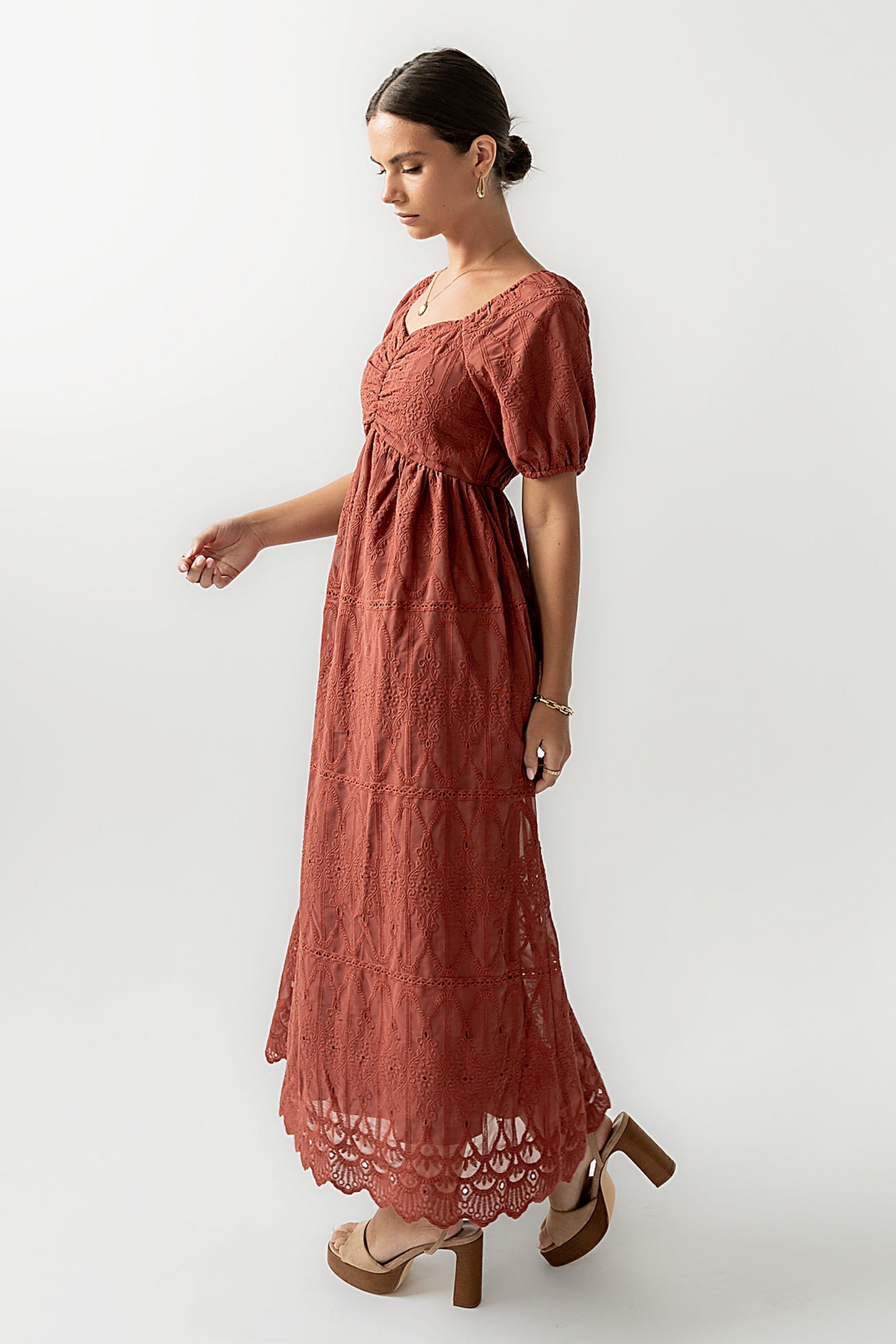 Luca Embroidered Maxi Dress in Dark Berry - FINAL SALE