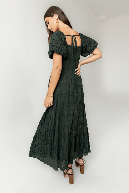 Beckie Smocked Maxi Dress in Green - FINAL SALE