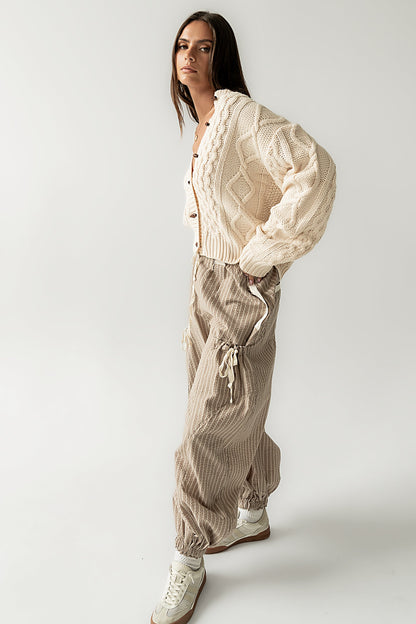 Noah Cable Knit Cardigan in Cream - FINAL SALE