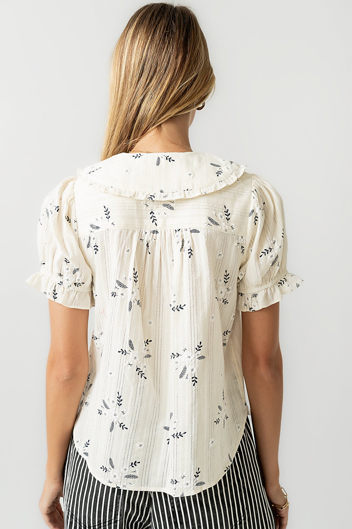 Nelly Floral Blouse in Cream - FINAL SALE