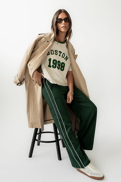 Boston Oversized Graphic Tee in Green - FINAL SALE