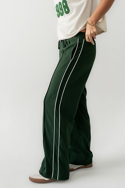 Emily Striped Wide Leg Pants in Green