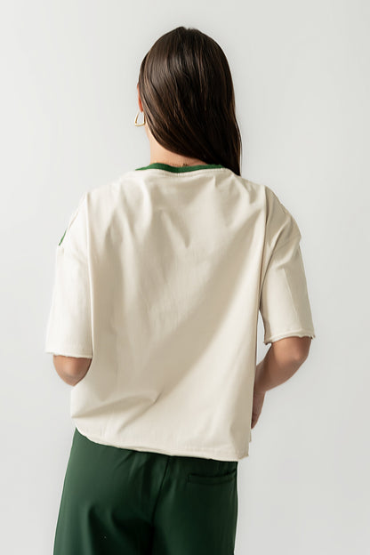 Boston Oversized Graphic Tee in Green - FINAL SALE