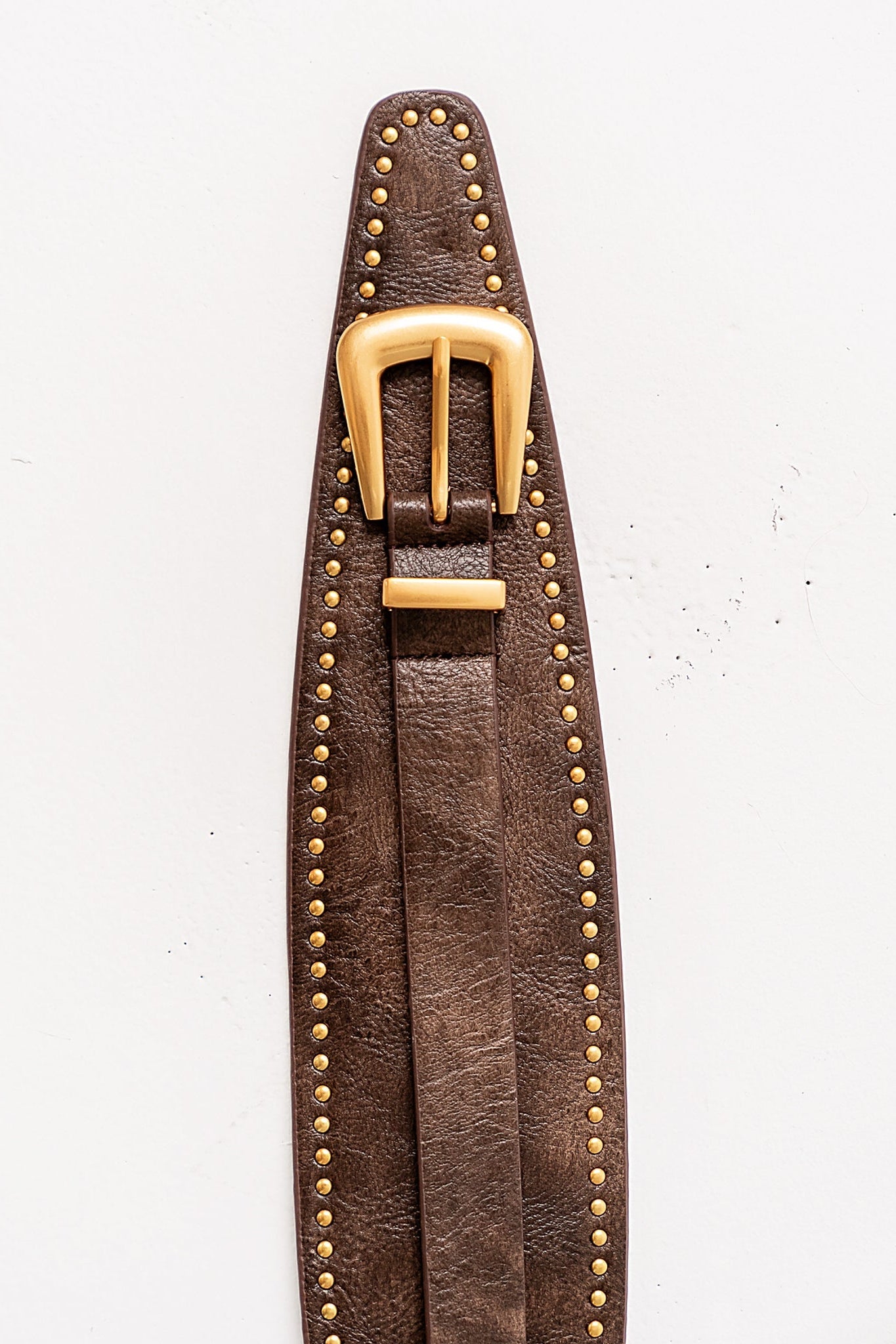 Jaylen Leather Sash Belt in Brown