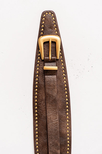Jaylen Leather Sash Belt in Brown
