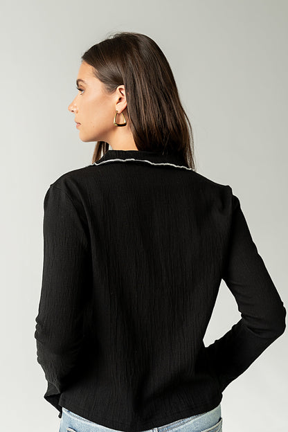 Jazmine Contrast Top in Black