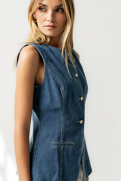 Hudson Denim Vest in Dark Wash - FINAL SALE
