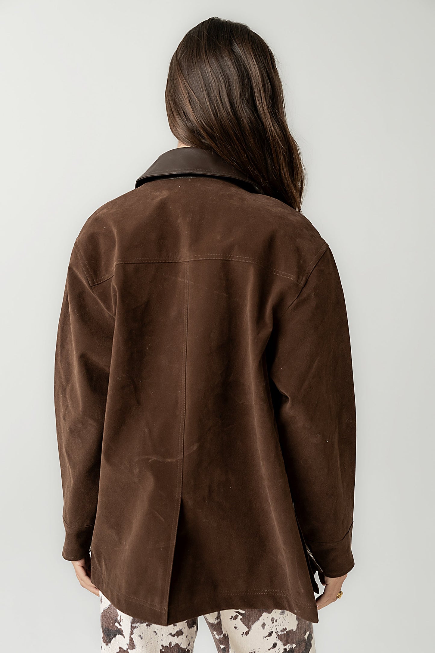 Carly Vegan Leather Jacket in Brown - FINAL SALE