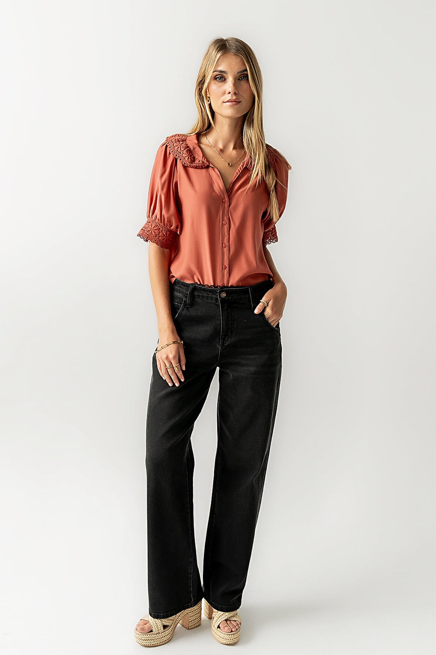 Zayne Button Up in Clay - FINAL SALE