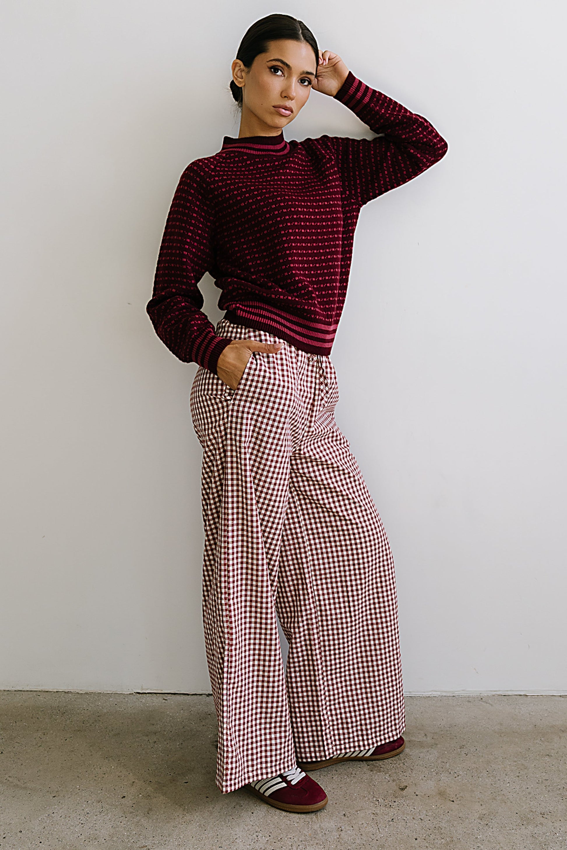 Monroe Knit Sweater in Burgundy - FINAL SALE