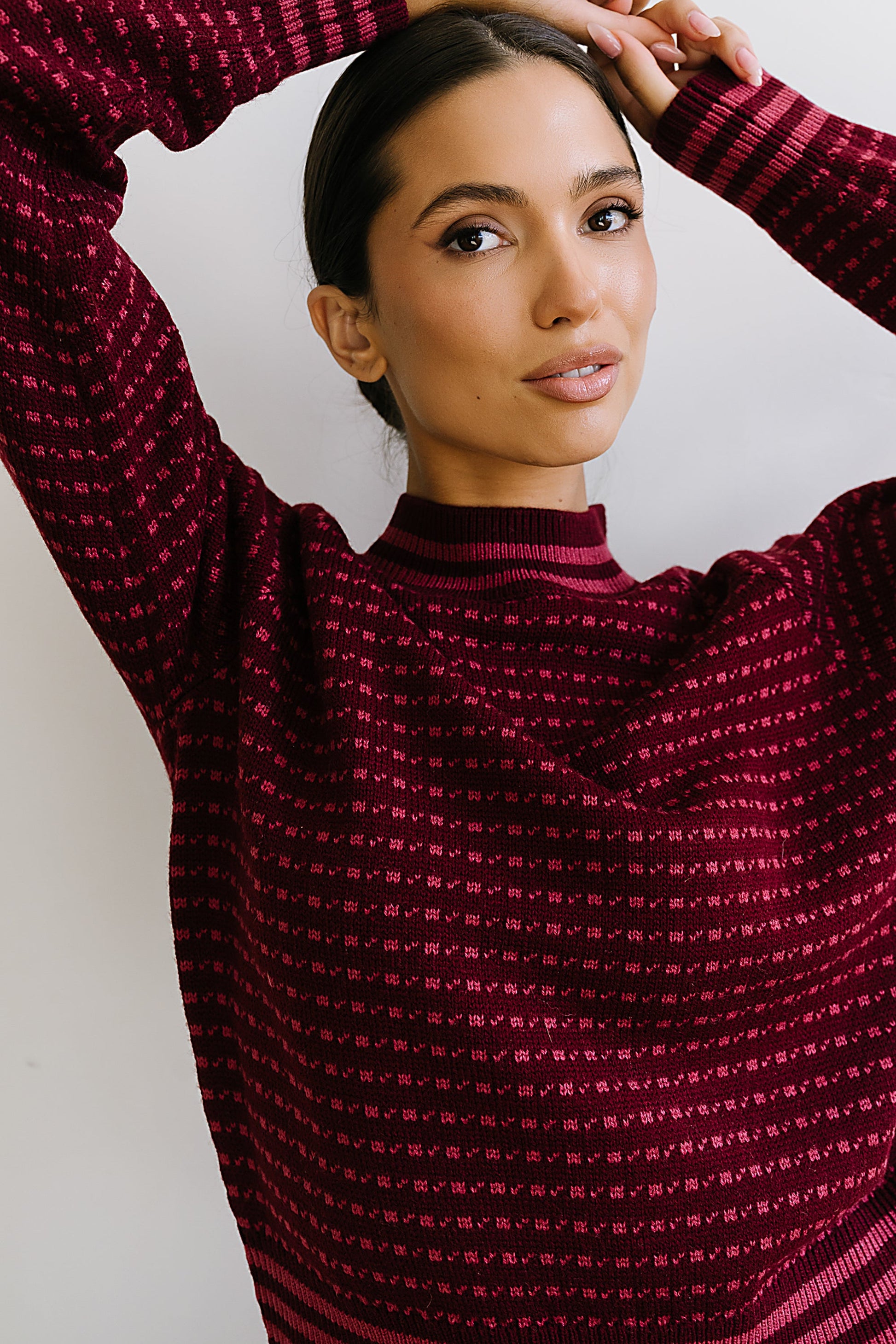 Monroe Knit Sweater in Burgundy - FINAL SALE