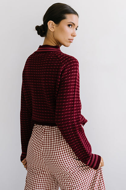 Monroe Knit Sweater in Burgundy - FINAL SALE