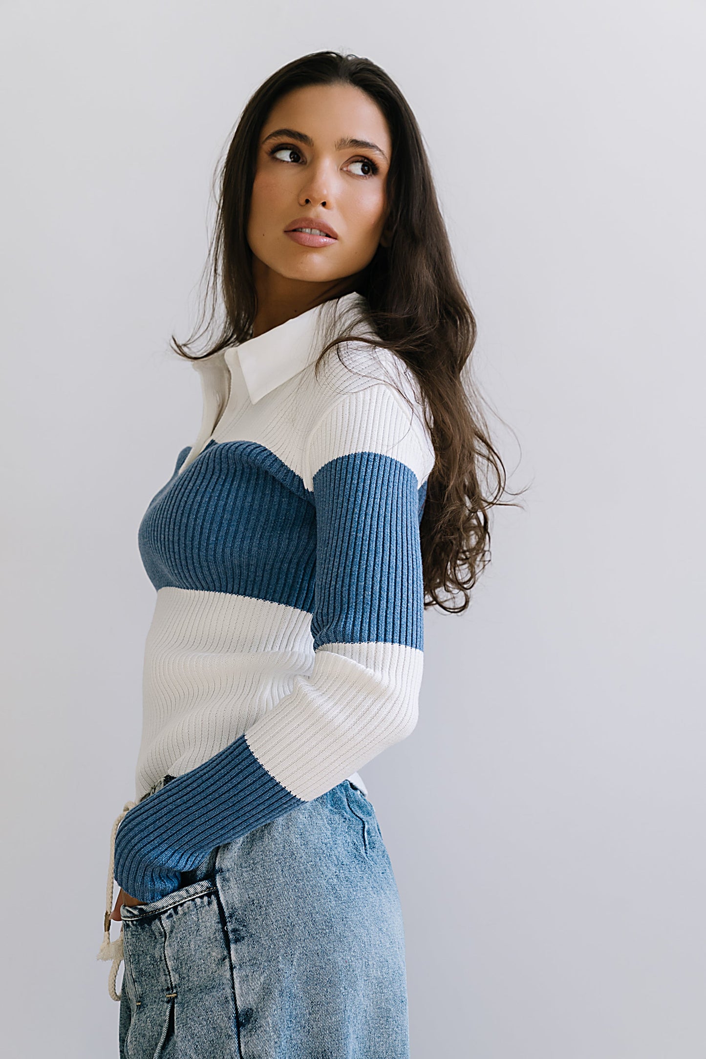 Wrenley Striped Sweater in Blue - FINAL SALE