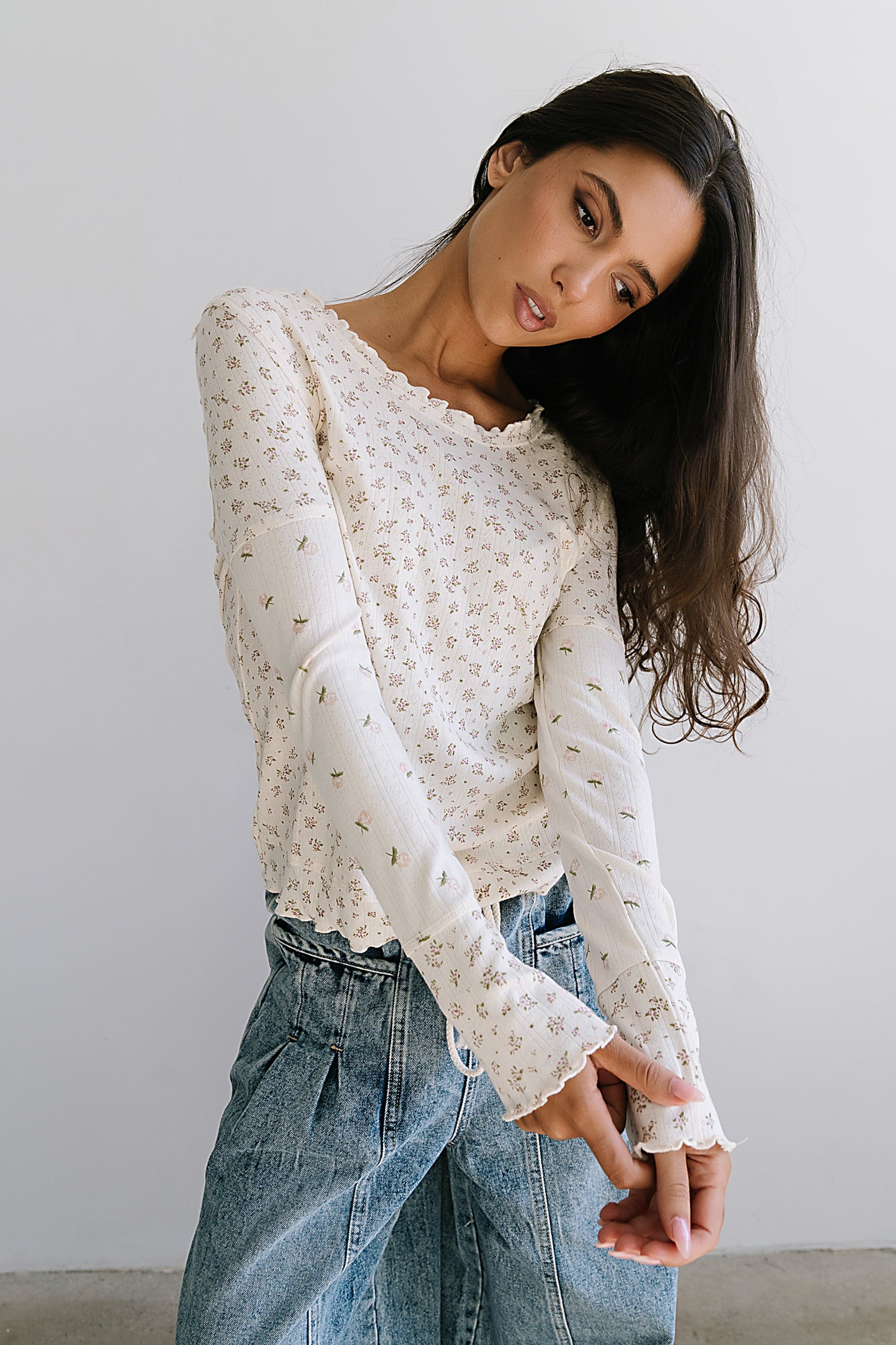 Mylo Floral Top in Blush - FINAL SALE