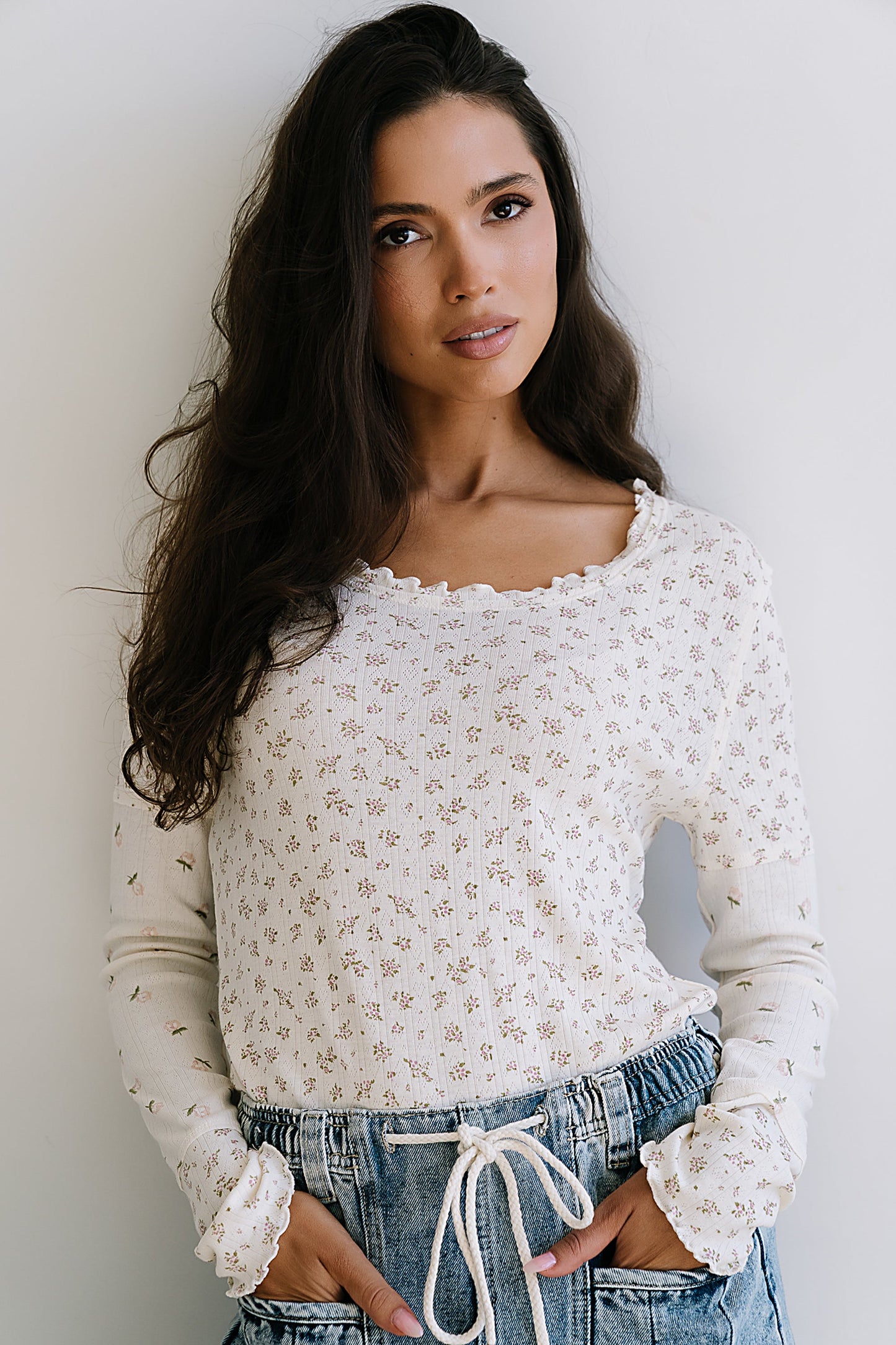 Mylo Floral Top in Blush - FINAL SALE
