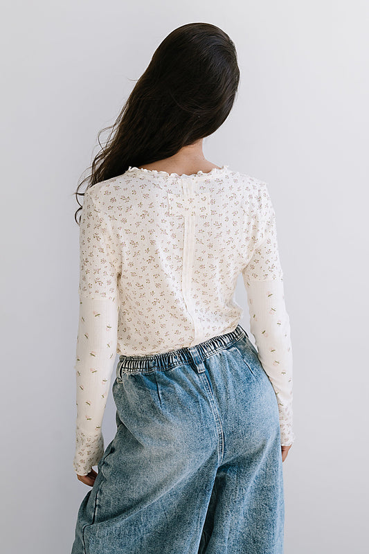 Mylo Floral Top in Blush - FINAL SALE