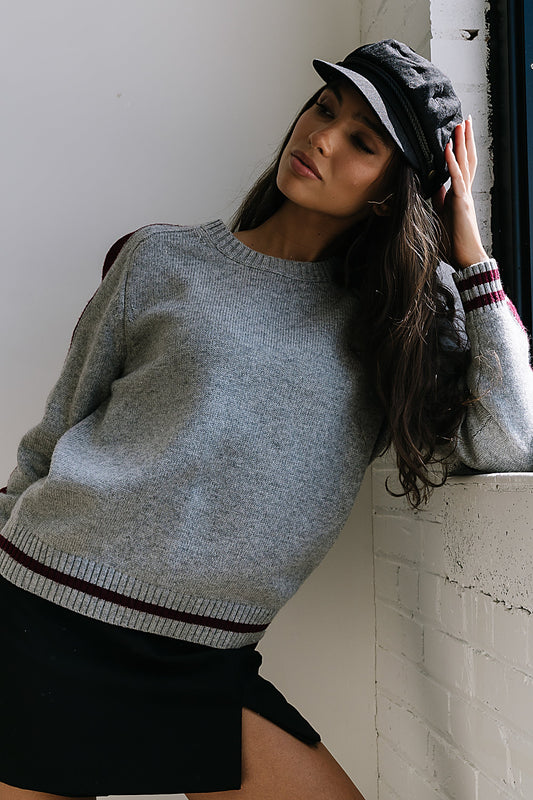 Jayce Striped Sweater in Grey - FINAL SALE