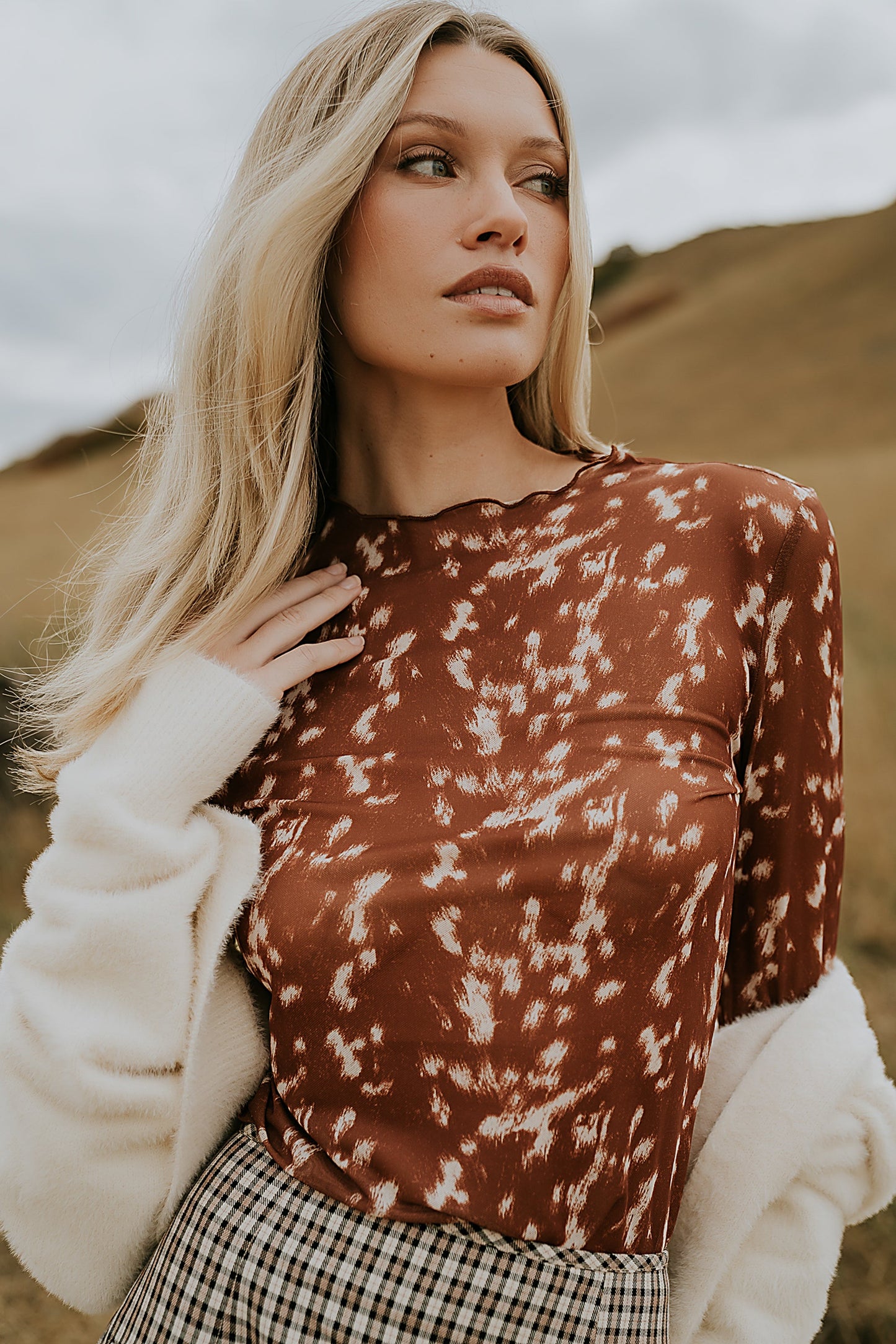Kourtney Abstract Mesh Top - FINAL SALE