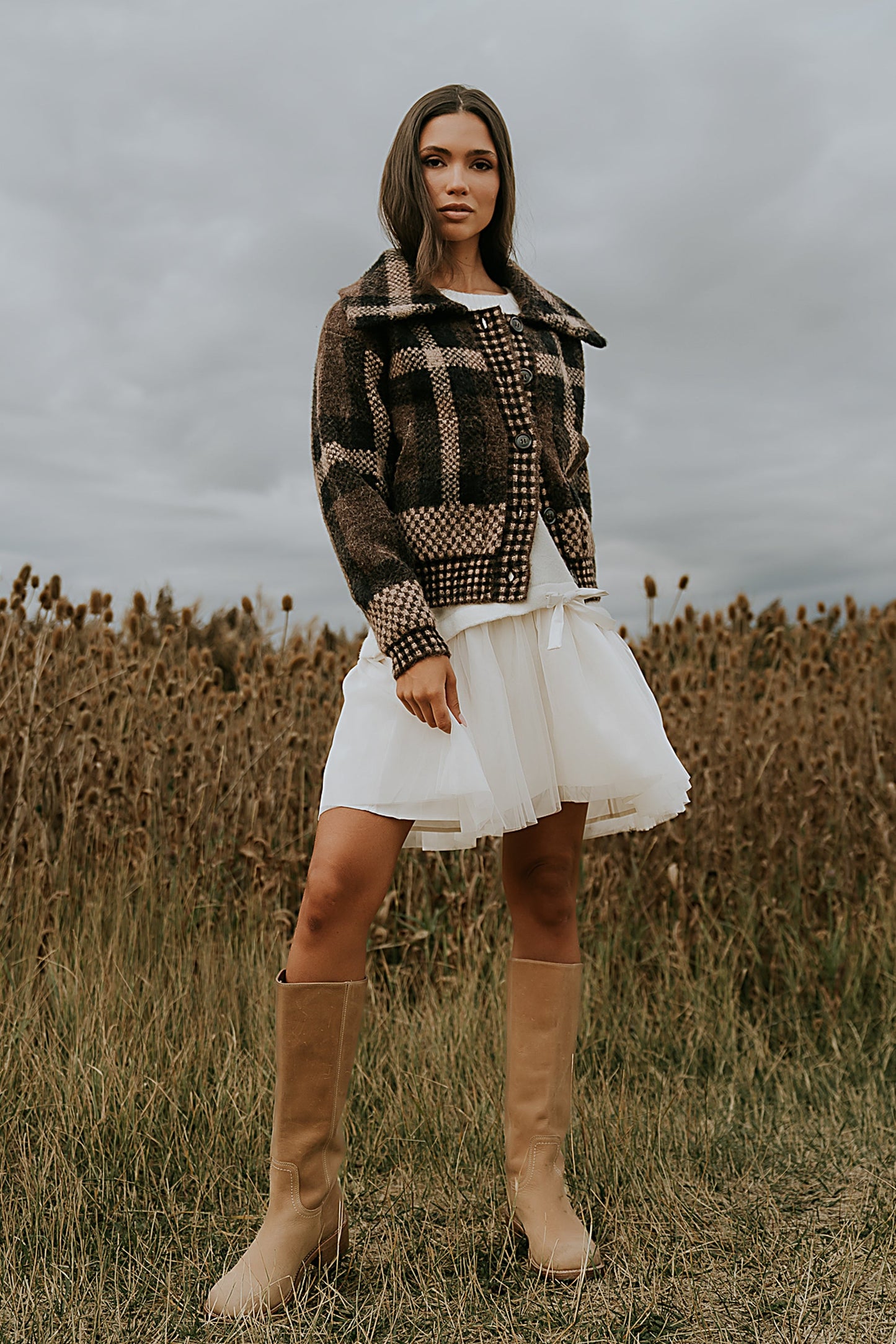 Bellise Baby Doll Sweater Dress in Ivory - FINAL SALE