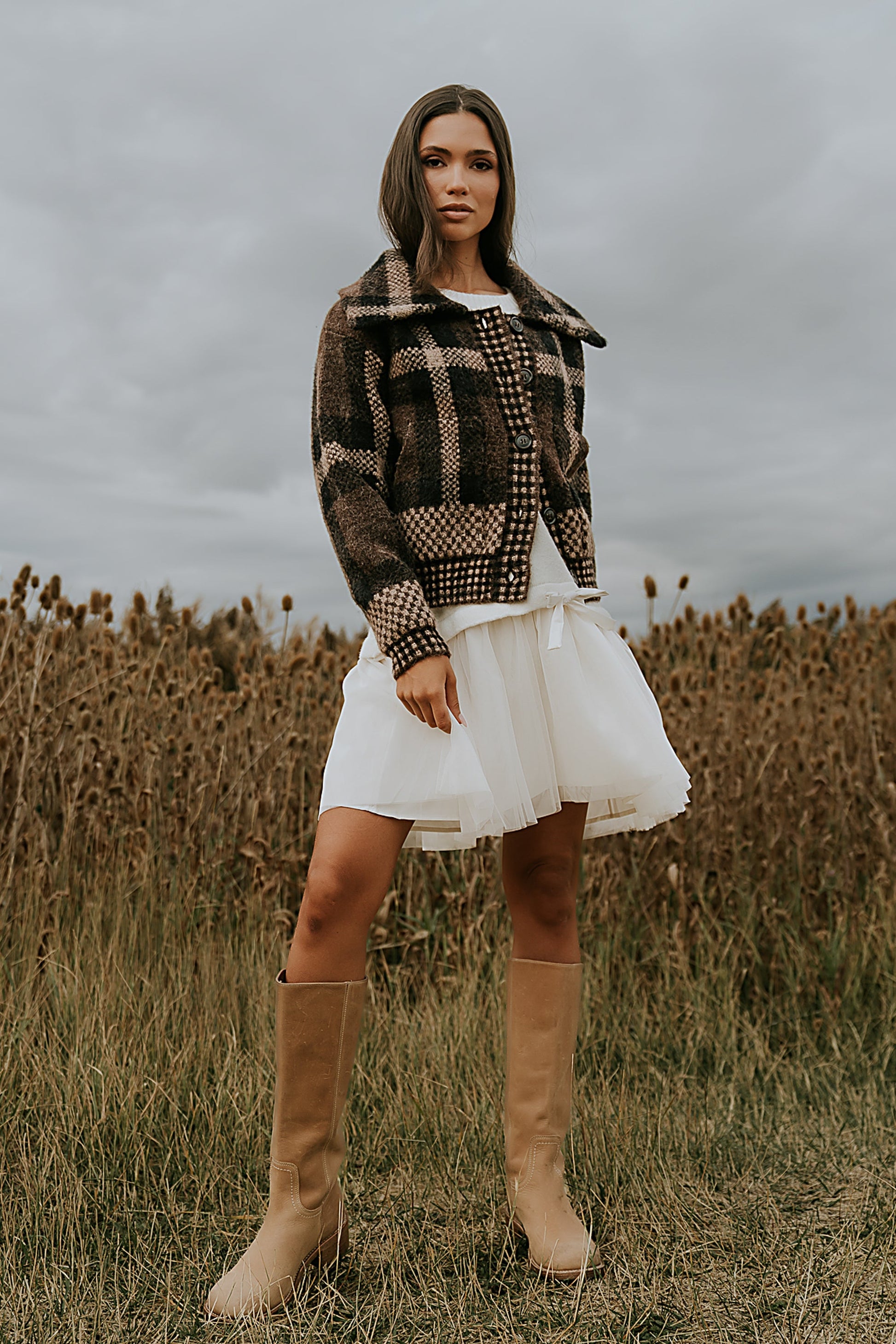 Bellise Baby Doll Sweater Dress in Ivory - FINAL SALE