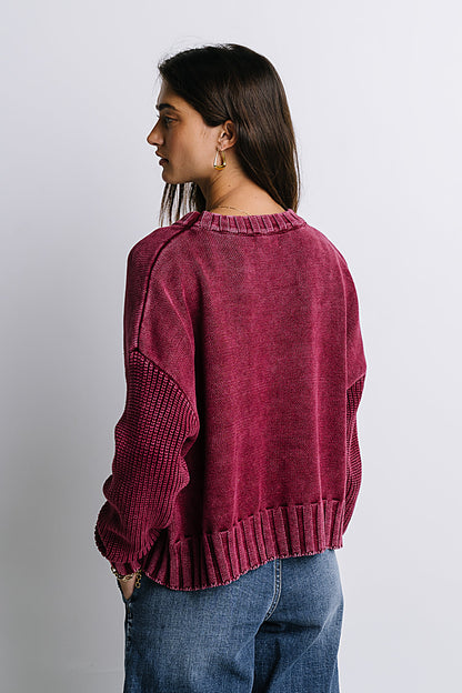 Payton Knit Sweater in Burgundy - FINAL SALE