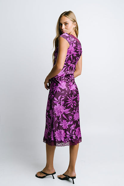 Cashe Lace Trim Maxi Dress