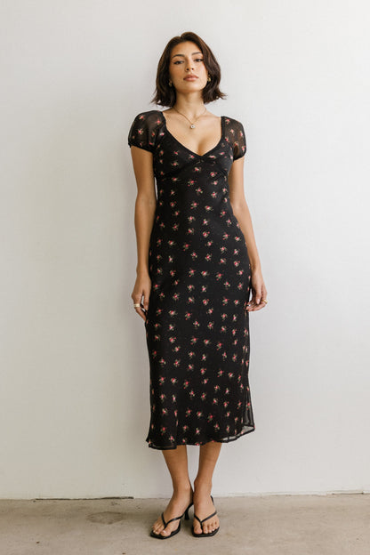 Cammie Floral Maxi Dress in Black - FINAL SALE