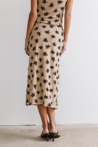 Tabitha Floral Mesh Midi Skirt - FINAL SALE