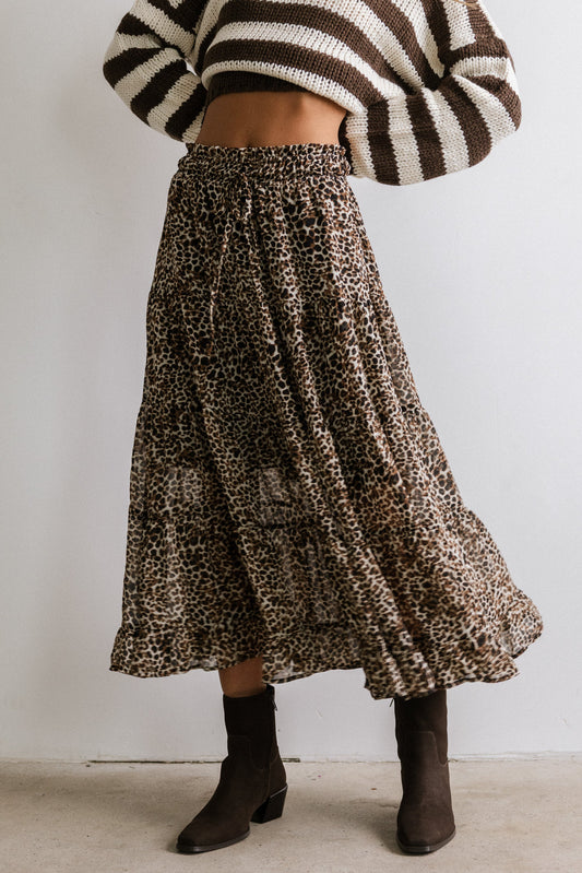 Kayden Leopard Maxi Skirt