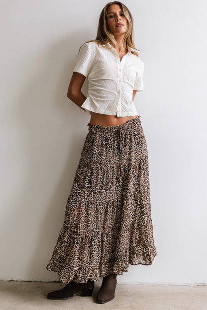 Kayden Leopard Maxi Skirt