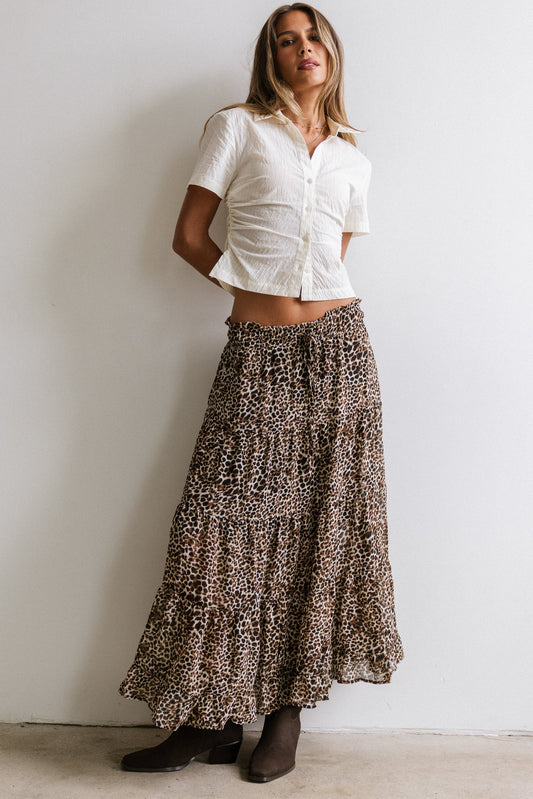 Kayden Leopard Maxi Skirt