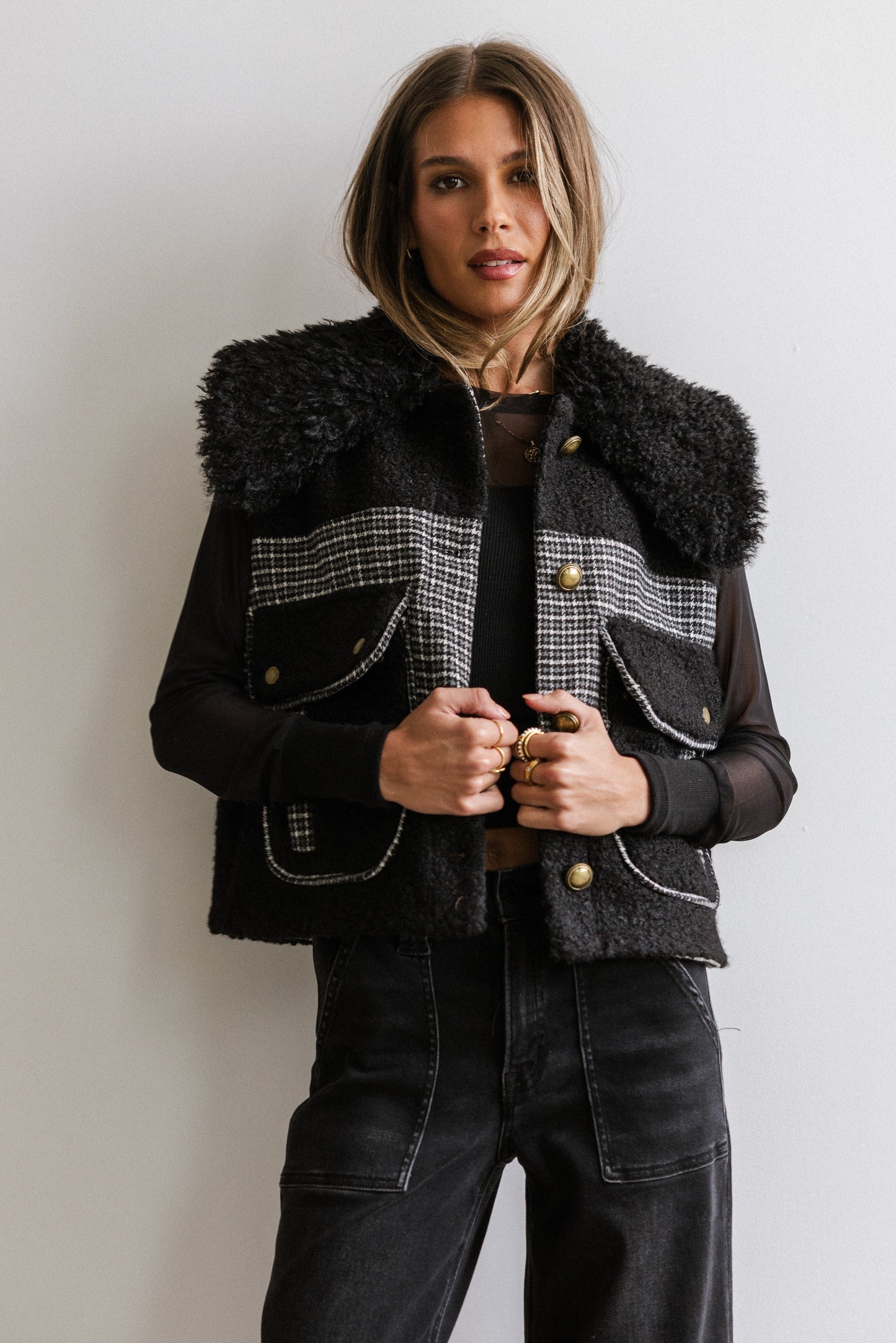 Liv Sherpa Vest in Black - FINAL SALE