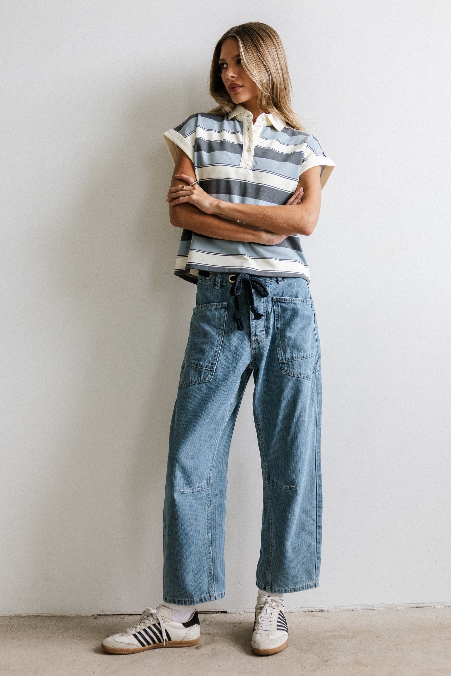 Niko Striped Top in Blue - FINAL SALE