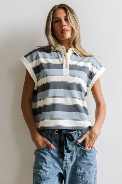 Niko Striped Top in Blue - FINAL SALE