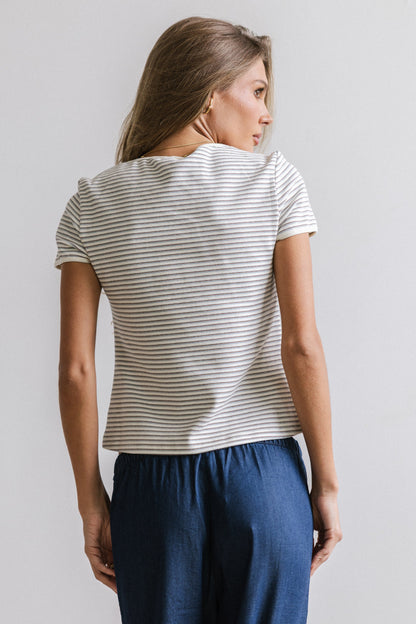 Marcie Striped Tee in Blue