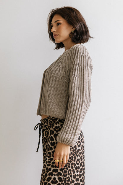 Katie Knit Cardigan in Tan