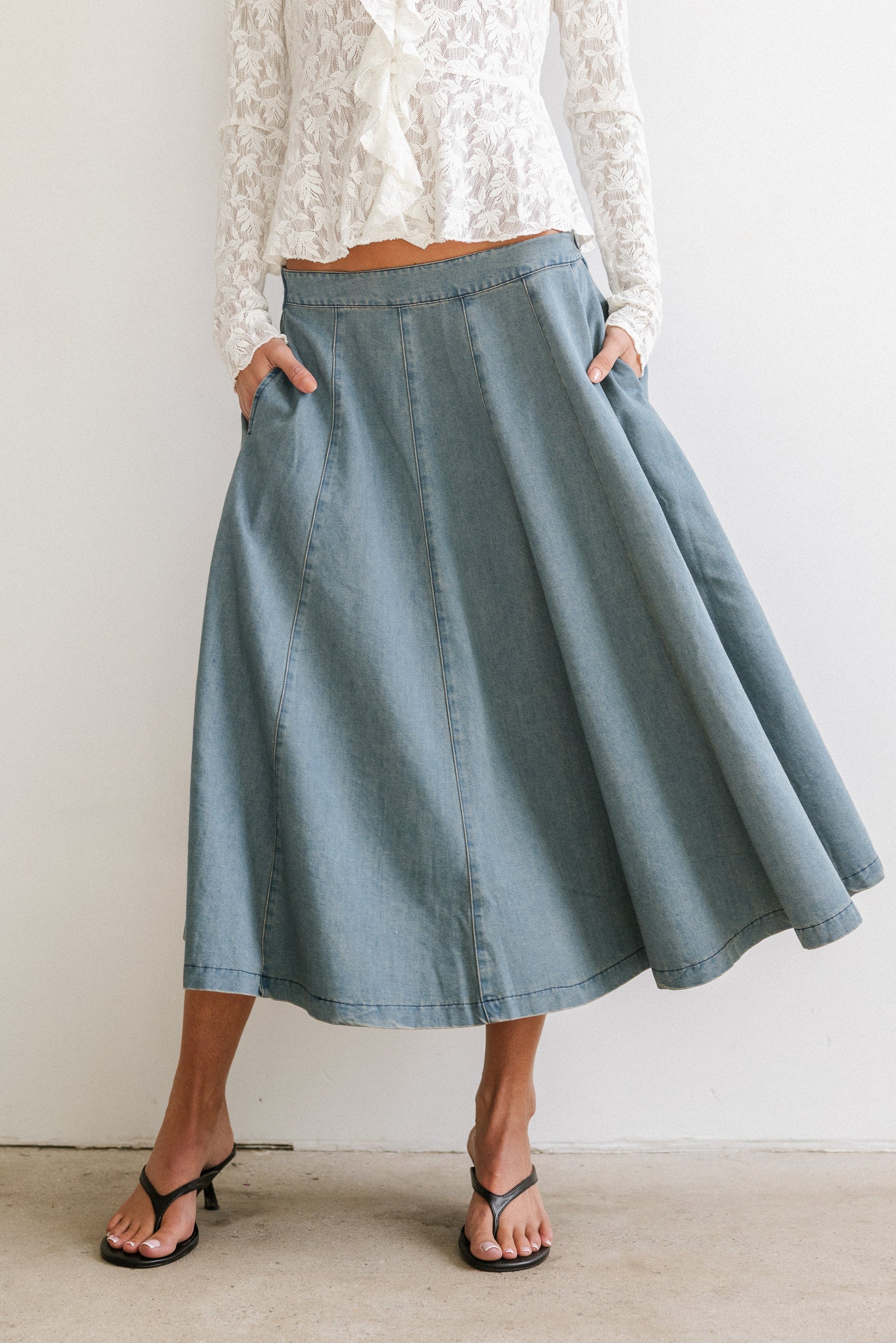 Kathy Denim Midi Skirt - FINAL SALE