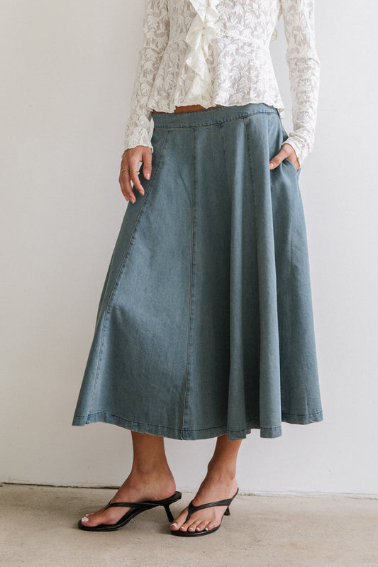 Kathy Denim Midi Skirt - FINAL SALE
