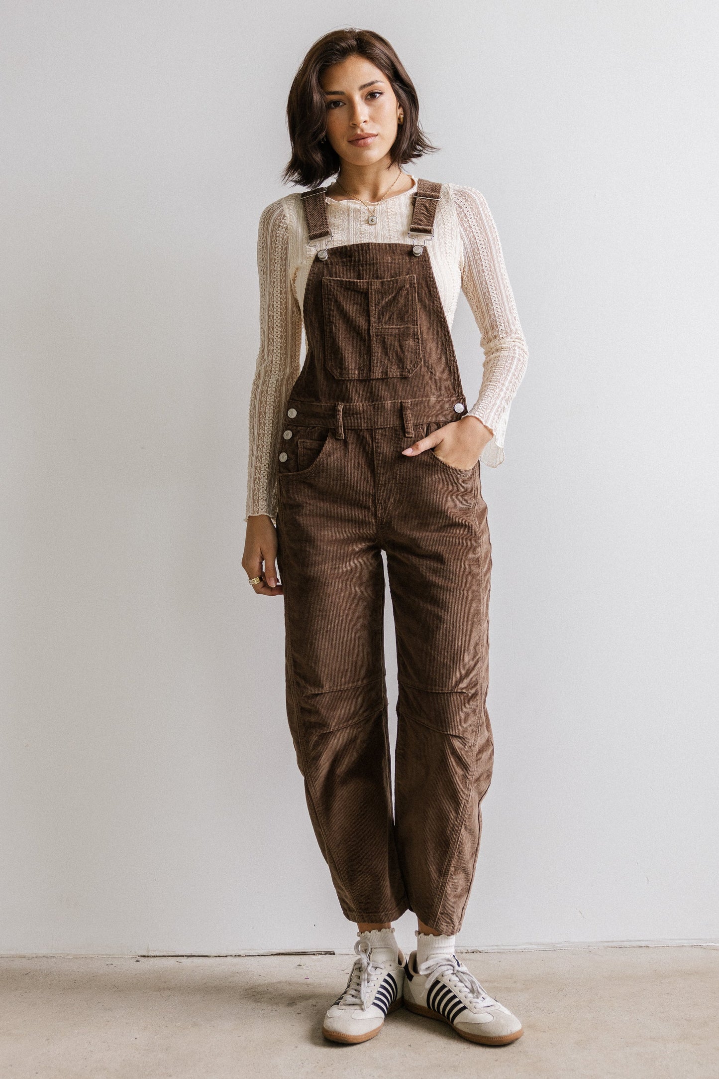 Tansy Corduroy Overalls in Brown - FINAL SALE