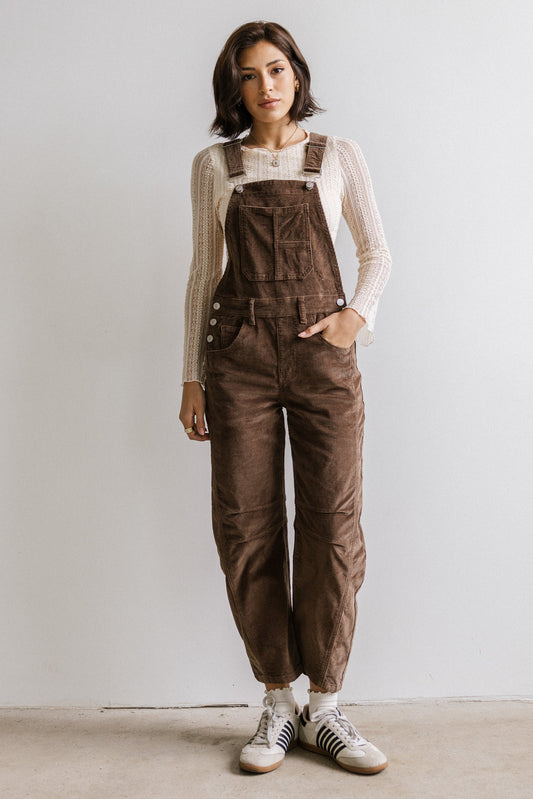 Tansy Corduroy Overalls in Brown - FINAL SALE