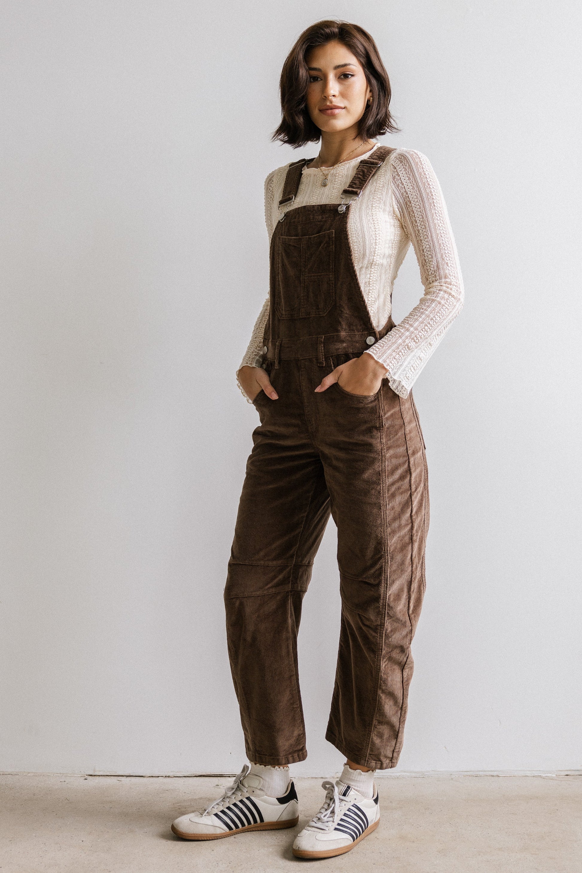 Tansy Corduroy Overalls in Brown - FINAL SALE