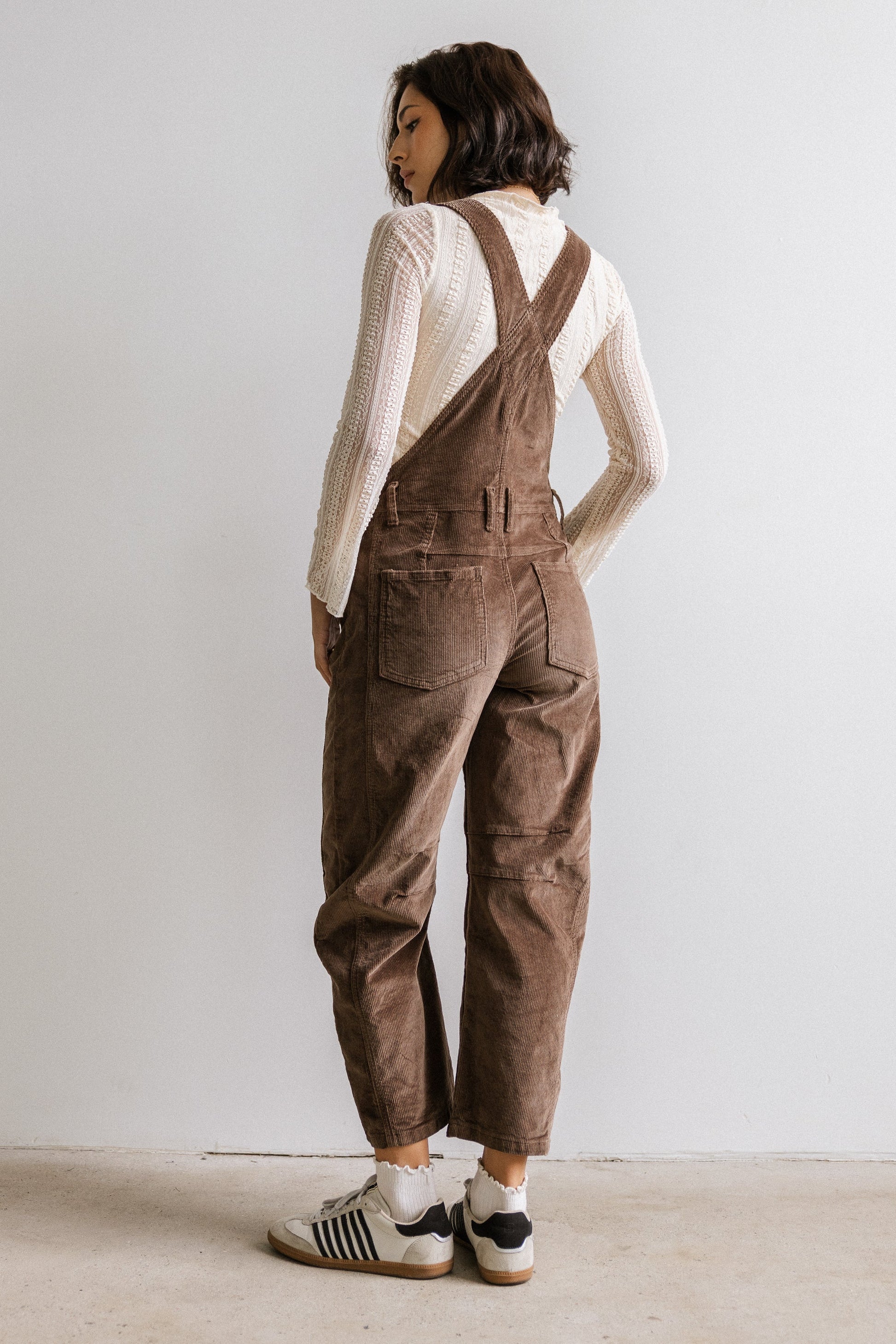 Tansy Corduroy Overalls in Brown - FINAL SALE