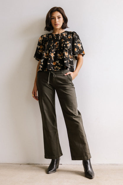 Rose Pleated Blouse