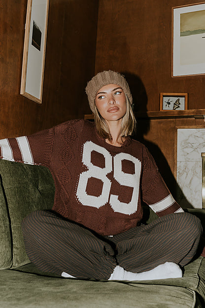 Route Cable Knit Sweater in Red-Brown - FINAL SALE