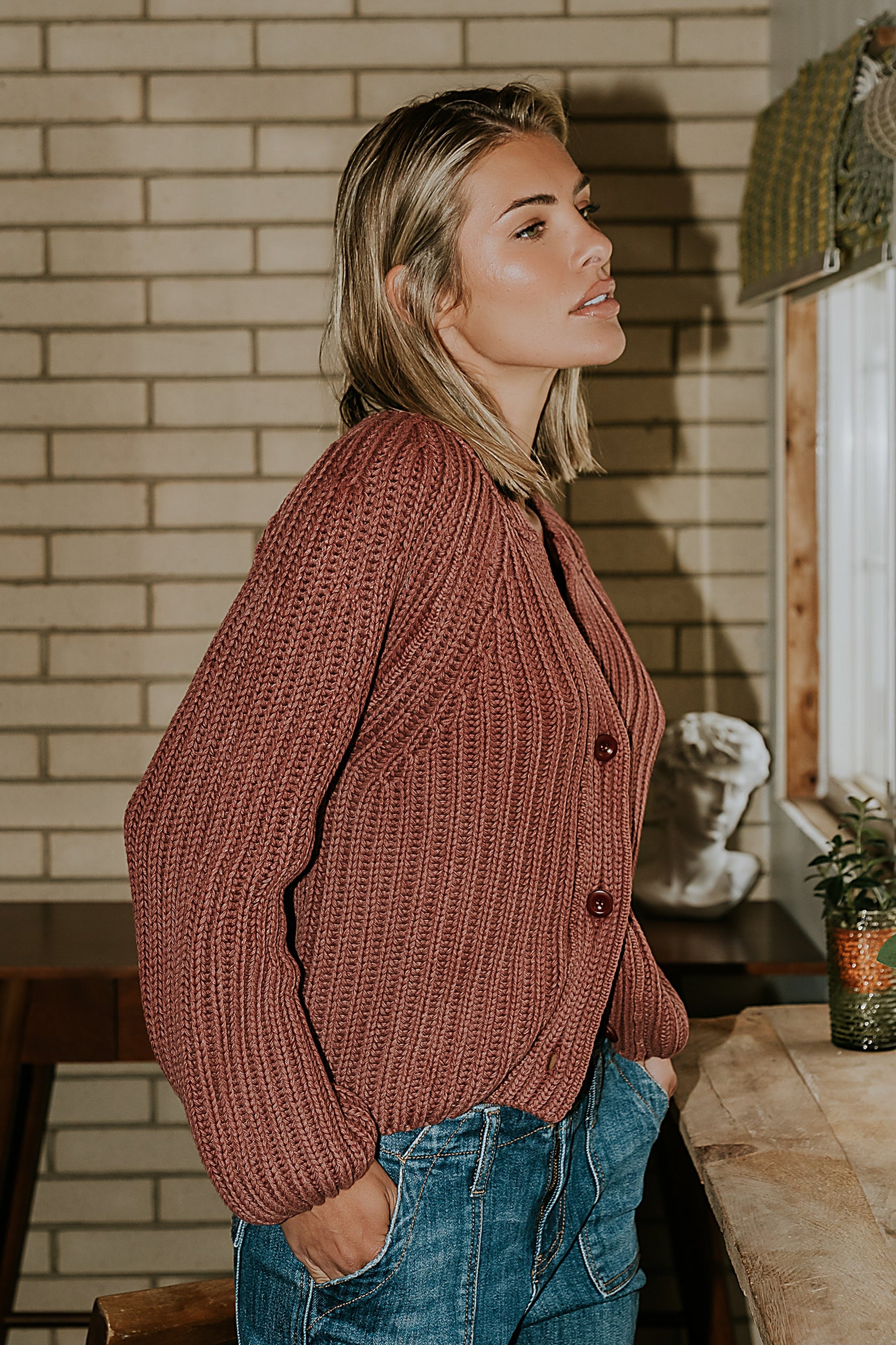 Katie Knit Cardigan in Red - FINAL SALE